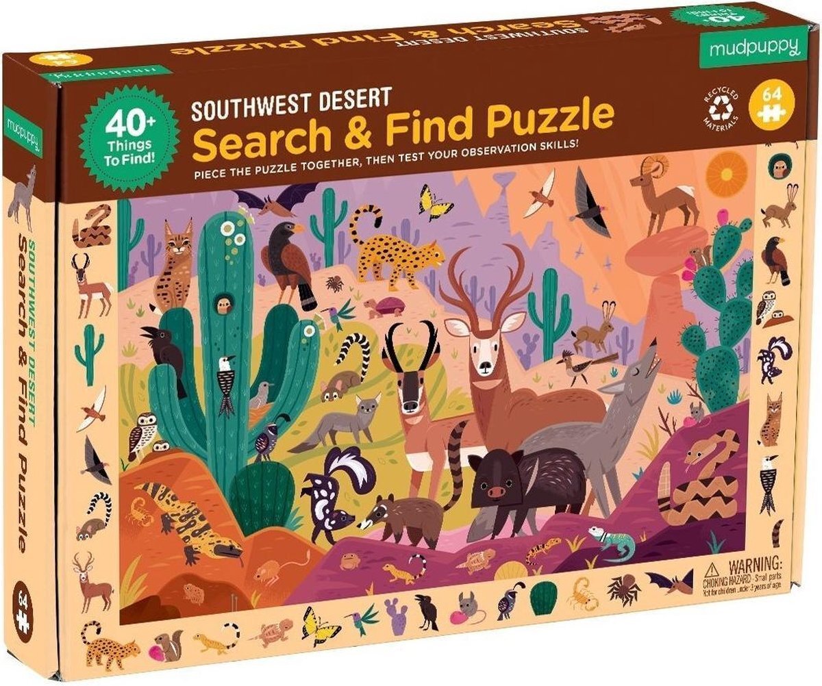 Mudpuppy South Desert - Zoek & Vind Puzzel - 64st