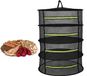 Herbs 4-layer herb dryer hanging drying rack zipper foldable hang foldable drying net