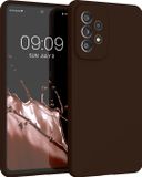 kwmobile Samsung Galaxy A53 5G hoesje met siliconen coating - Chocoladebruin