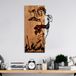 Elegant decoratief houten wandaccessoire, walnoot en zwart, 35 x 58 x 3 cm