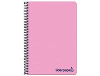 Notitieboek Liderpapel Notitieboek A4 Micro Wonder kunststof deksel 120 vel 90g frame 5mm 5 banden 4 gaten roze