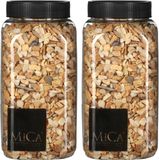 Mica Decorations decoratie steentjes - 2x - lichtbruin - 1 kilo - 650ml - hobby steentjes