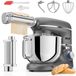 Fentic Keukenmachine - 2000W - Keukenrobot - Incl. Pastaroller en extra accessoires - 6,2L Mengkom - Foodprocessor - Pastamachine - Antraciet
