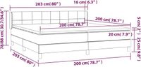 vidaXL Boxspring met matras stof donkerbruin 200x200 cm