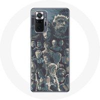 Maniacase Hoesje voor Xiaomi Redmi Note 10 Pro Game of Thrones Seizoen 8 De IJzeren Troon Personages Poster Grijze Achtergrond