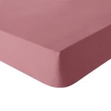 ITC Essix - Tout Doux - Effen katoenen hoeslaken 160 x 200 cm, zachtroze