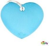 Myfamily Big Heart Aluminum Light Blue ID Tag for Cats