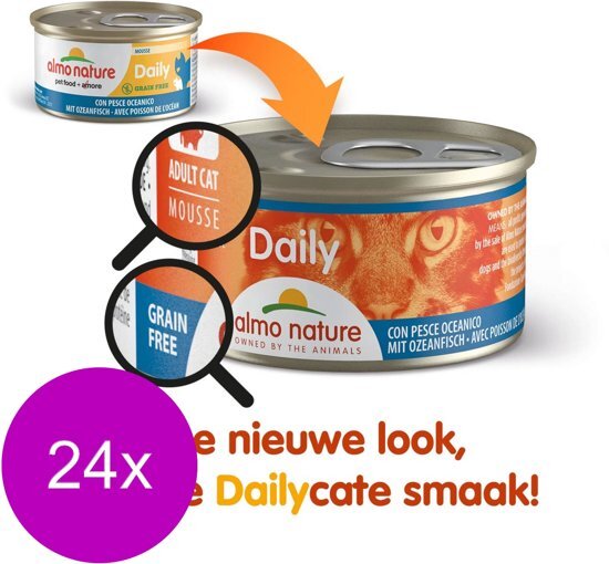 Almo Nature Nature Cat Blik Daily Menu Mousse 85 g - Kattenvoer - 24 x Oceaanvis