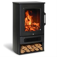 ZenZee Elektrische haard - Met verwarming - Met thermostaat - Sfeerhaard - Kachel - Vrijstaand - Zwart - 2000 Watt