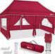 tillvex Pavillon 3x6m - avec 6 parois Rouge imperméable | Tonnelle pliante pop-up réglable en hauteur | Tente de jardin protection UV 50+ | Tonnelle de fête avec sac pour jardin