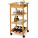 Relaxdays Keukenwagen - 39x85x39 cm - 4 lagen - naturel