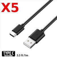 Little Boutik X5 Kabel USB- Type C oplader zwart voor Samsung Galaxy Note 8 / S8 / S8 PLUS / A32017 / A52017 PACK X5 zwart Little Boutik®