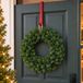 Merkloos / Sans marque Kerstkrans - D35 cm - groen - met deurhanger rood - deurkrans - kerstversiering
