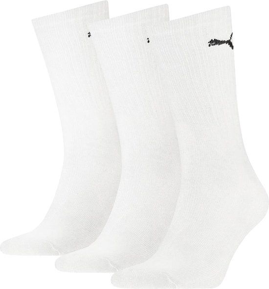 PUMA 3-paar Crew sport sokken - Light - Ademende sport sokken dames & heren - Zwart - Wit - Blauw - 42