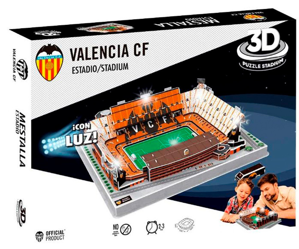 Kick Off Games Valencia - Mestalla Estadio 3D Puzzel (87 stukjes)