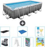Bestway Rechthoekig Power Steel Zwembad - Rattanprint - 549 x 274 x 122