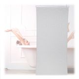Merkloos Relaxdays douche rolgordijn - semi-transparant - 120 x 240 cm - waterafstotend - badkuip en douche - plafond - wit