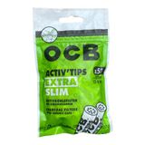 OCB ActivTips Extra Slim 6 mm actieve koolfilter met keramische doppen, 1 zak van 50 stuks, wit, S