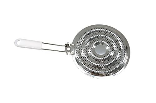 FACKELMANN 682074 kookplaatdiffuser voor gasfornuis, roestvrij staal, 20,5 cm, wit