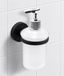IPEA Zelfklevende dispenserhouder, zwart, geen boren nodig, modern design, elegante flessenhouder voor aan de muur voor vloeibare zeep om op te plakken in de badkamer, douche, thuis