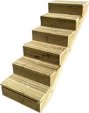 Vinuovo BERLIN Houten Buitentrap - 6 Gesloten Treden 105 cm Hoog - 80 cm Breed