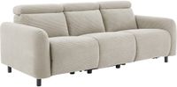 Notio Living Skaane 3-zitsbank met 2 elektrische relaxfuncties in crèmekleurig corduroy