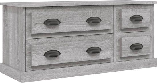 vidaXL TV meubel 100x35,5x45 cm bewerkt hout grijs sonoma eikenkleurig