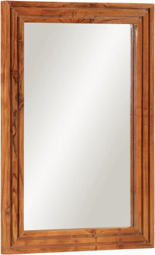 vidaXL Badkamerspiegel 50x70 cm Massief Acaciahout en Glas