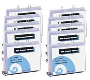 TUKA-i-AKUT [10x] A5 Tafel Flipover van Acryl met Voet, 12 PVC Transparante Hoezen voor Dubbelzijdige Display, Liggend Presentatie Teken Poster Houder Counter Weergave Flipchart, TKD8210-A5-10x