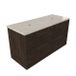 Saniclass Badkamermeubelset - 120x45x63cm - Travertine natuurstenen topblad - zonder kraangat - 2 lades - mat eiken charcoal