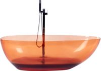 Beliani BLANCARENA - Vrijstaande ovale badkuip - 169x78x53 cm - Rood - 320L