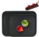 Relaxdays Plateau de service, 2 pièces, antidérapant, rectangulaire, noir, 46 x 35 & 56 x 41 cm