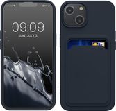 kwmobile Apple iPhone 14 hoesje met pasjeshouder - TPU case - donkerblauw