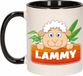 Bellatio Decorations Lammy mok - zwart/wit - keramiek - 300 ml - kinder beker schaap
