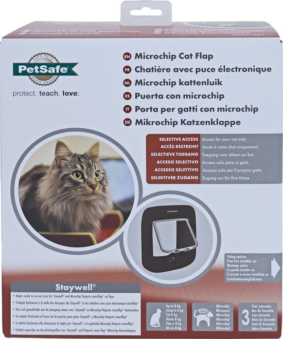 Staywell Petsafe Microchip Kattenluik wit Per stuk wit