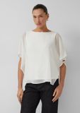 s.Oliver BLACK LABEL s.Oliver - Vrouwen - Relaxed chiffon shirt met jersey bovenkant - Crème - Maat 34