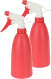 Merkloos / Sans marque Plantenspuit - 2x - rood - 480 ml - kunststof - 11 x 8 x 23 cm - plantensproeier