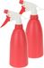 Merkloos / Sans marque Plantenspuit - 2x - rood - 480 ml - kunststof - 11 x 8 x 23 cm - plantensproeier