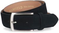 Manfield - Unisex - Donkerblauwe suède riem - Maat 105