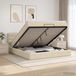 Maison Exclusive Lit Ottoman exclusif avec matelas et tête de lit crème, dimensions 180 x 200 cm, revêtement en tissu