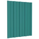 vidaXL Tuile de toit 12 pc vert 60 x 45 cm acier galvanisé