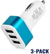 Stuff Certified 3-Pack High Speed 3-Port Autolader/Carcharger Blauw