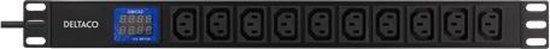 Deltaco GT-8642 rallonge 2 m 10 prise(s) AC Intérieur Noir