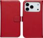 Selencia Echt Leren Bookcase - Rood - Geschikt voor Apple iPhone 17 Pro