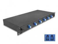 Delock 19″ Optical Fiber Splice Box 6 x LC Duplex OS2 1U complete assembled