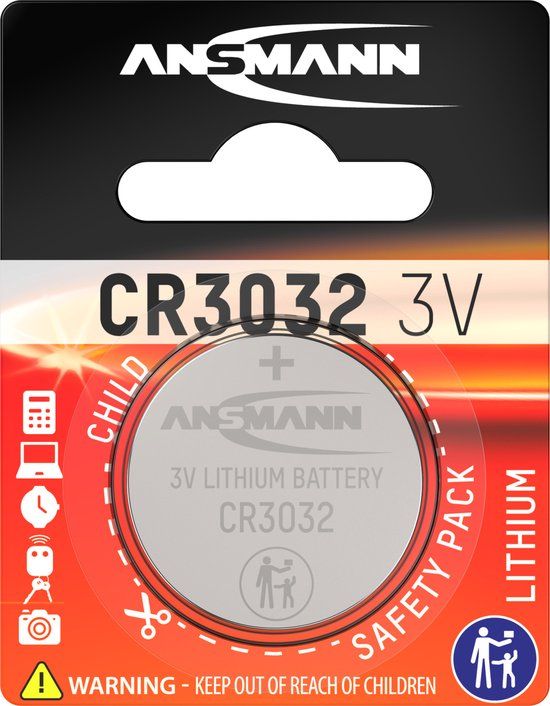 Ansmann CR2032 Lithium 3V Button Cell Battery - 550mAh - Single Pack