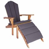 vidaXL Adirondack-tuinstoel met voetensteun Naturel Massief Teakhout