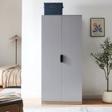 en.casa Kledingkast Eiselfing 176x80x52 cm met 4 vakken grijs