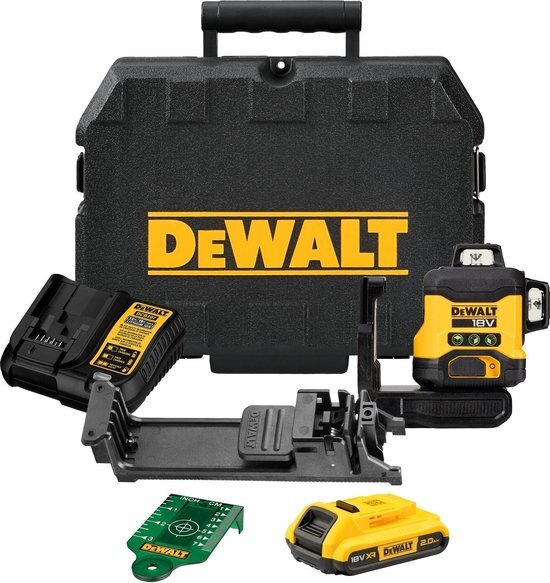 DeWalt DCLE34031D1 3x360° Compacte Kruislijnlaser Groen 18V 2.0Ah in Koffer