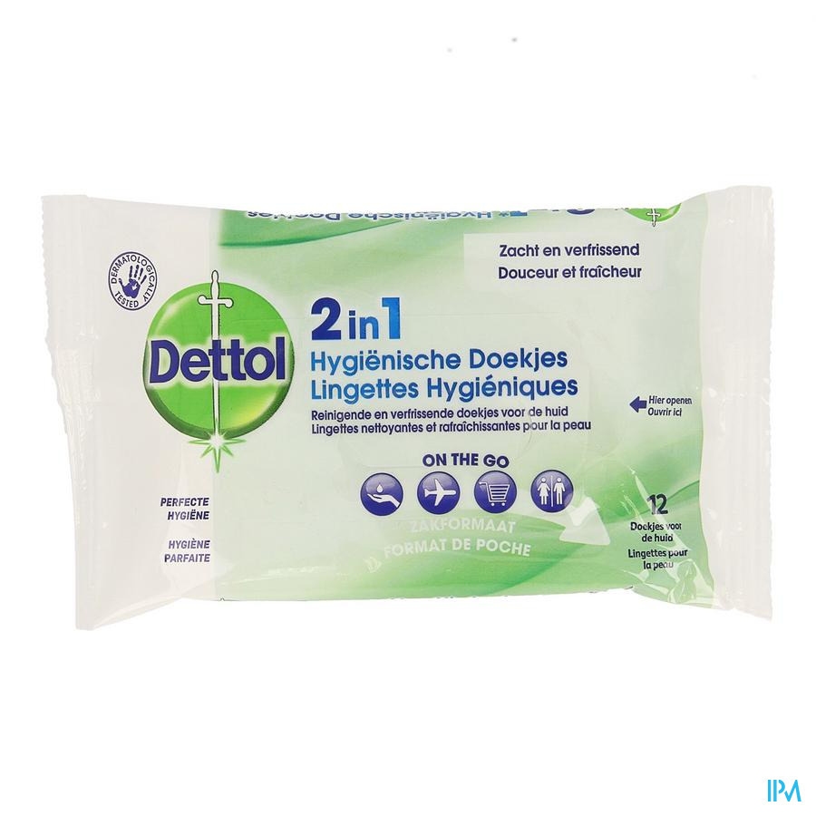 Dettol 2in1 Hygienische Doekjes 12